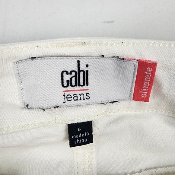 Cabi 5088 Jeans Womens 6 Slimmie Skinny White Stretch Denim (29x29) - Picture 5 of 10